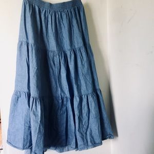 80s Denim Full Skirt
